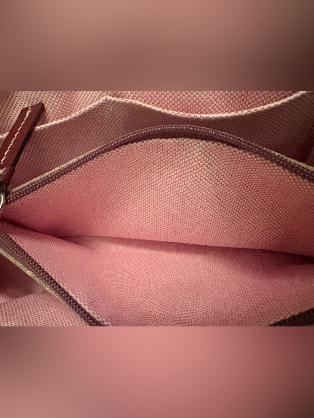 Dooney & Bourke Vintage Olive Monogram Satchel Pink Interior Push Lock Dust Bag - Picture 13 of 16